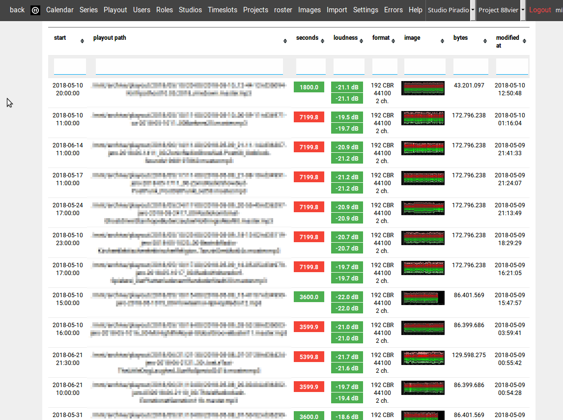 import playout status